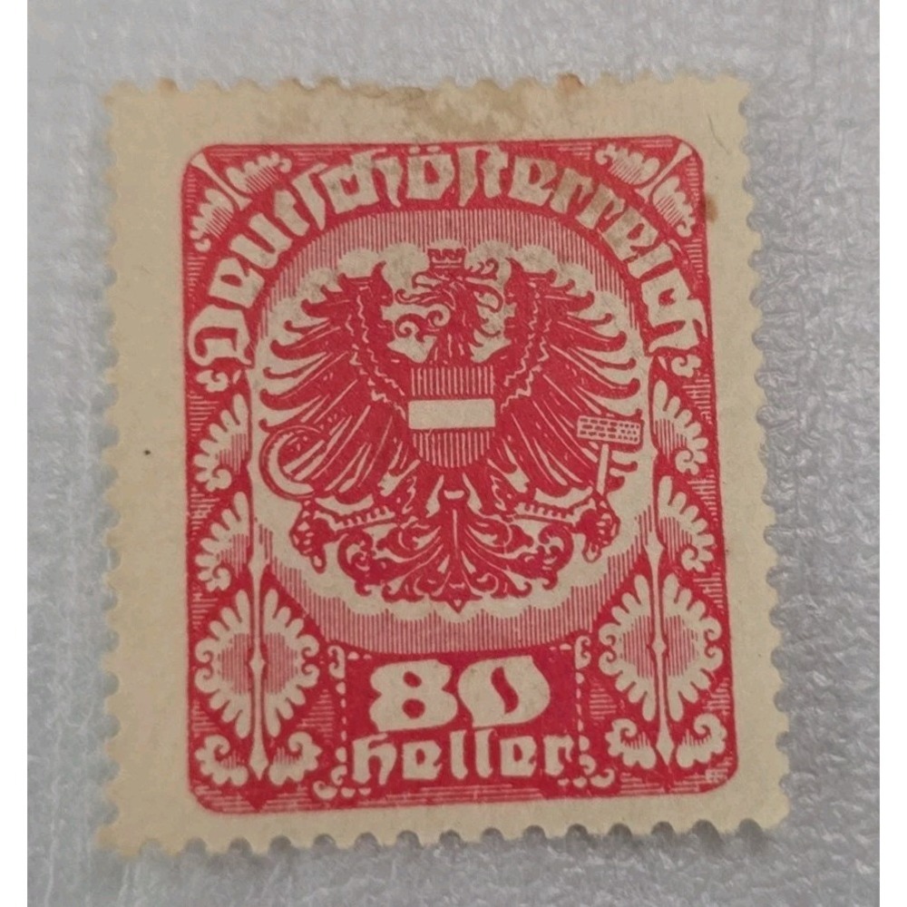 1920 Austria 80-heller Postage Stamp Coat Of Arms
